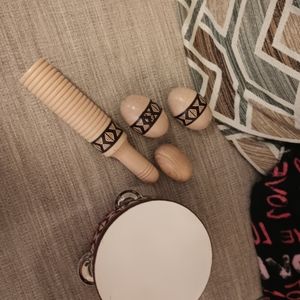 Kids egg shakers and tomborine